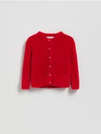 Bluzy dla dziewczynek - Reserved - Kardigan z ozdobnymi guzikami - czerwony - miniaturka - grafika 1