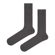 Skarpetki męskie - Skarpety garniturowe casualowe ciemnoszare melażnowe EM 16 - EM Men's Accessories - miniaturka - grafika 1