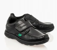 Buty dla chłopców - Kickers Półbuty Chłopięce Czarne Skórzane 27 Ż3K - miniaturka - grafika 1