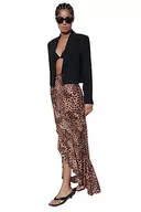 Spódnice - Trendyol Damska spódnica tkana z falbanami, Bardzo kolorowy, 62 - miniaturka - grafika 1