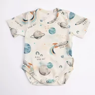 Body dla niemowląt - BABY 01213 Body niemowlęce kr rękaw Kosmos ecru 68/74 - miniaturka - grafika 1