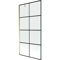 Parawany nawannowe - Mexen Next parawan nawannowy 1-skrzydłowy 90 x 150 cm, czarny wzór, złoty - miniaturka - grafika 1