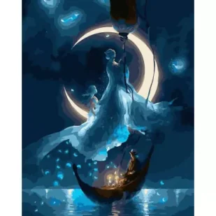 Twoje Hobby Malowanie po numerach czarne płótno - Księżycowa.. - Malowanie po numerach - miniaturka - grafika 1