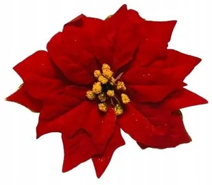 Gwiazda Welurowa Duża Poinsecja Czerwona Na Stroik Wianek Święta Bukiet - Sztuczne kwiaty - miniaturka - grafika 1