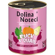 Mokra karma dla psów - Dolina Noteci Premium Superfood Pies Kaczka i przepiórka puszka 800g - miniaturka - grafika 1