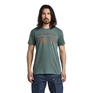 G-STAR RAW T-shirt męski Originals Stamp, Zielony (Grey Moss D22378-336-4752), M - Koszulki męskie - miniaturka - grafika 1