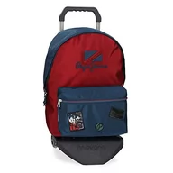 Plecaki szkolne i tornistry - Pepe Jeans Chest plecak szkolny z wózkiem, czerwony, 31 x 44 x 17,5 cm, poliester, 20,46 l - miniaturka - grafika 1