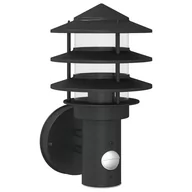 Lampy ogrodowe - vidaXL Kinkiet zewnętrzny z czujnikiem ruchu, czarny, stal nierdzewna - miniaturka - grafika 1