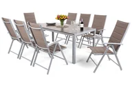 Meble ogrodowe - Meble ogrodowe aluminiowe Ibiza 185 cm Silver / Taupe 8+1 - miniaturka - grafika 1