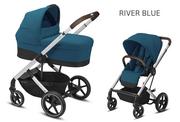 Wózki dziecięce - CYBEX BALIOS S LUX SILVER FRAME 2w1 River Blue - miniaturka - grafika 1