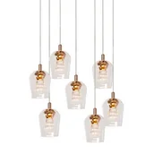 Lampy sufitowe - Lampa wisząca loftowa BERLIANE 00430/28/60 szklana czarna złota - miniaturka - grafika 1