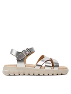 Buty dla dziewczynek - Geox Sandały J Sandal Soleima Gir J45GSA 000CF C1007 M Srebrny - miniaturka - grafika 1