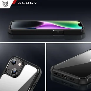Etui Case do iPhone 14 + zestaw 4 szkieł 5w1 pancerne 360 Alogy Hybrid 2x Szkło na ekran +2x obiektyw czarno-przezroczyste - Etui i futerały do telefonów - miniaturka - grafika 10