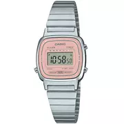 Casio Srebrny zegarek Damski  LA670WEA-4A2EF Vintage w stylu Retro