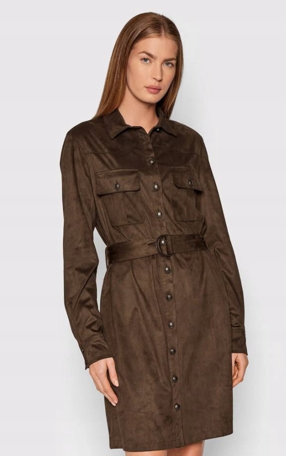 GUESS SUKIENKA DAMSKA KOSZULOWA BRĄZ XL 0A7E5_B*