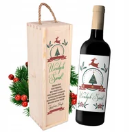 Zestawy do wina - SKRZYNKA NA WINO ŚWIĘTA PREZENT GWIAZDKA Firma W - miniaturka - grafika 1