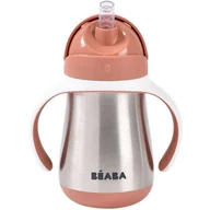 Kubki dla dzieci - Beaba Bidon niekapek ze słomką termiczny 250 ml Terracotta - miniaturka - grafika 1