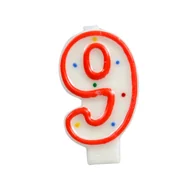 Urodziny dla dorosłych - Świeczka cyferka - kropki nr 9 - miniaturka - grafika 1