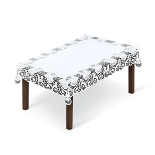 Obrus żakardowy prostokąt 254260/130y 130 x 180 cm biały - Obrusy i serwetki - miniaturka - grafika 1