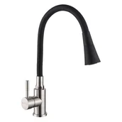 Baterie kuchenne - Bateria kuchenna Invena Felis z elastyczną 2f wylewką, inox / czarny - miniaturka - grafika 1