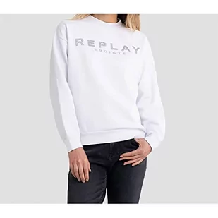 Replay Bluza damska, 1 Biały, XL - Bluzy damskie - miniaturka - grafika 1