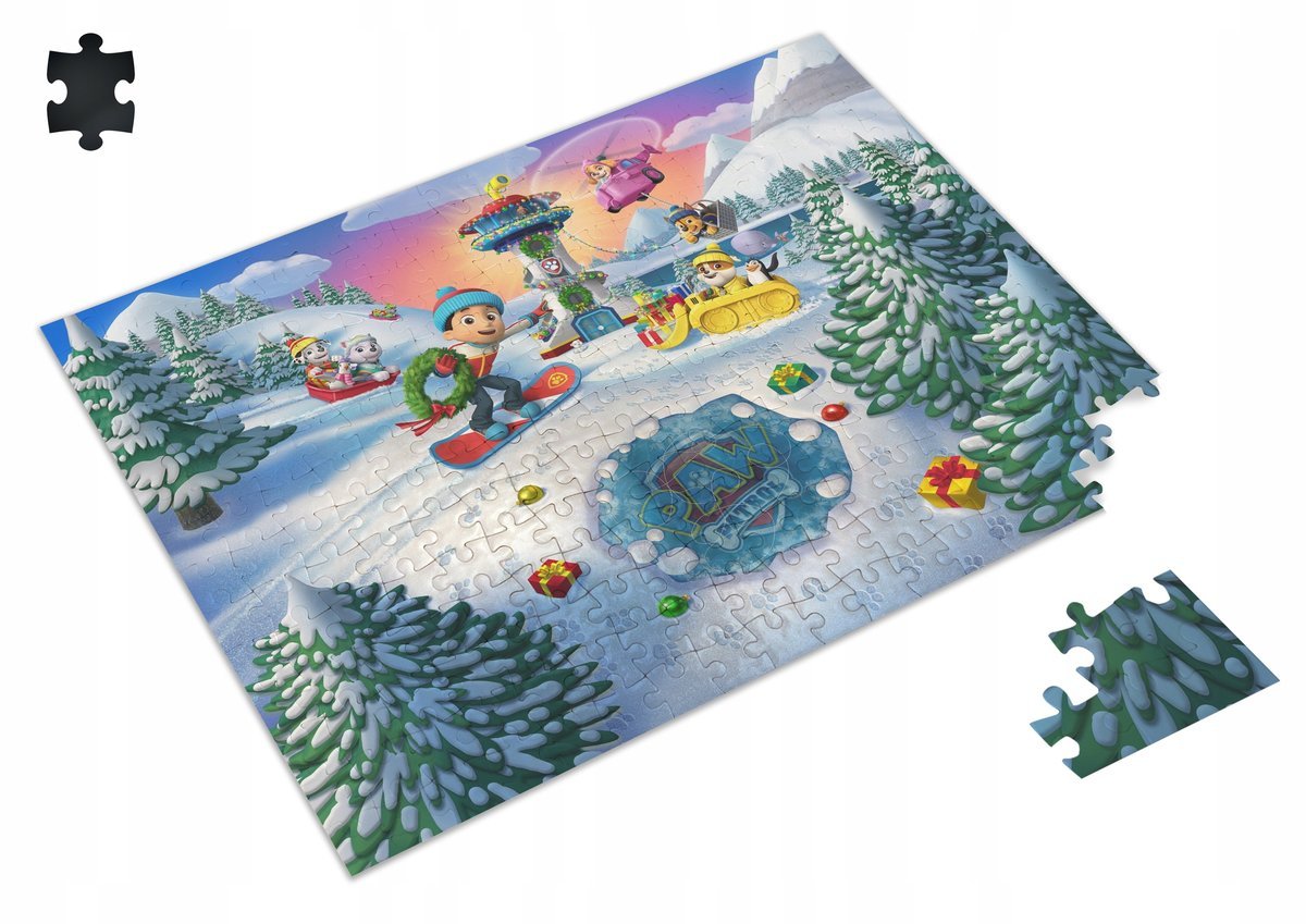 Puzzle PSI PATROL PIESKI ŚWIĄTECZNE A3 252 el z Nadrukiem + IMIĘ Pudełko 2
