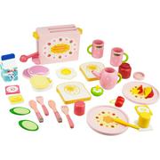 Zabawki interaktywne dla dzieci - Drewniane akcesoria zestaw śniadaniowy toster opiekacz - miniaturka - grafika 1