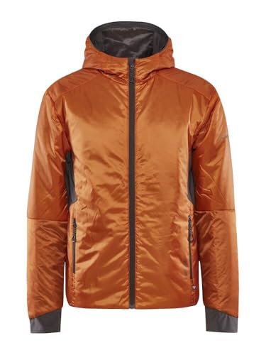 Craft ADV EXPLORE LIGHTWEIGHT | lekka kurtka męska S | Chestnut | pakowalna kurtka outdoorowa męska | izolacja PrimaLoft | 2 kieszenie zapinane na zamek błyskawiczny | kaptur | wstawki ze stretchu |