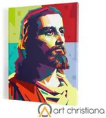 Ikony i obrazy sakralne - Nowoczesny obraz religijny z Chrystusem, płótno canvas - miniaturka - grafika 1