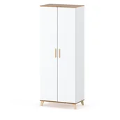 Szafy - Szafa skandynawska garderoba 80cm do salonu sypialni loft półki biały mat - miniaturka - grafika 1