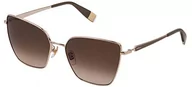 Okulary przeciwsłoneczne - Furla Damskie okulary przeciwsłoneczne Vfu549, Shiny Rose Gold W/Beige Parts, 70, Błyszczące różowe złoto W/beżowe części - miniaturka - grafika 1