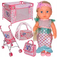 Wózki dla lalek - Lalka Interaktywna Bobas Syrenka Wózek Łóżeczko Akcesoria Woopie Royal - miniaturka - grafika 1