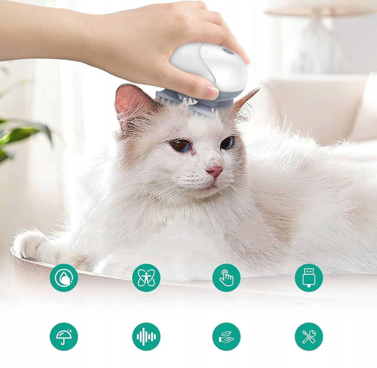 Elektryczny masażer skóry głowy, wodoodporny z 5 trybami ugniatania