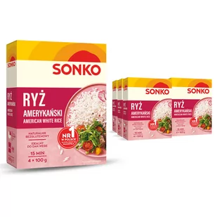 6x SONKO Ryż biały amerykański 4x100g - Ryż - miniaturka - grafika 1