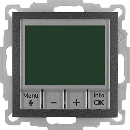 Hager polo Berker B.1/B.3/B.7 Glas Regulator temperatury ze sterowaniem czasowym i elementem centralnym antracyt 20441606 20441606