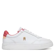 Sneakersy damskie - Sneakersy Tommy Hilfiger Essential Elevated Court Sneaker FW0FW08680 Biały - miniaturka - grafika 1