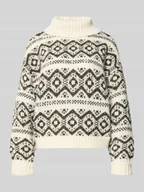 Swetry damskie - Golf o kroju regular fit ze wzorem na całej powierzchni model ‘CARIN’ - miniaturka - grafika 1