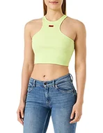 Koszulki i topy damskie - HUGO Damski top Danola Jersey, jasny żółty 733, S, Jasny żółty 733, S - miniaturka - grafika 1