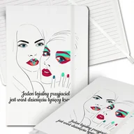 Notesy i bloczki - Notes Biały A5 Notatnik Dziennik z Gumką w Linię PRZYJACIEL Wiele Wzorów - miniaturka - grafika 1
