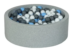 Suchy basen dla dziecka z piłeczkami 450szt (biały, jasnoniebieski, szary) - Suche baseny - miniaturka - grafika 1