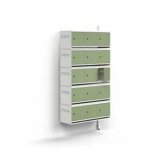 Szafka na buty ENTRY, moduł dodatkowy, naścienna, 15 metalowych drzwi, 1800x900x300 mm, biały/zielon - Szafki na buty Szafka na buty ENTRY, moduł dodatkowy, naścienna, 15 metalowych drzwi, 1800x900x300 mm, biały/zielon - Szafki na buty - miniaturka - grafika 1