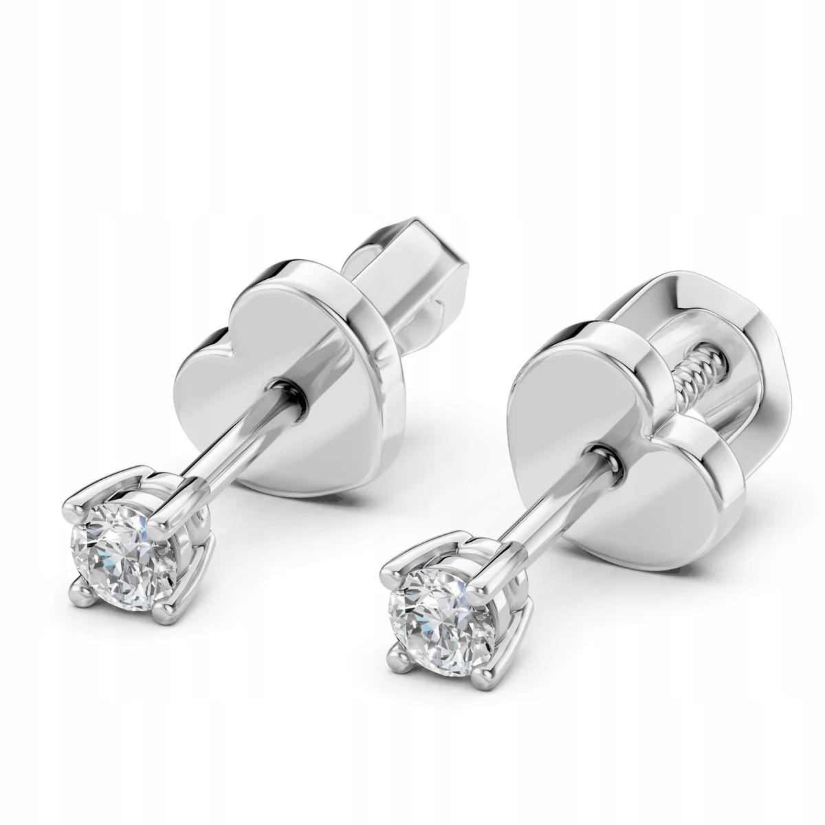 ZŁOTE KOLCZYKI 585 Z DIAMENTEM BRYLANTEM 0,12 CT G/Si ESSYA