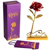 Sztuczne kwiaty - WIECZNA RÓŻA PODSTAWKA KOCHAM CIĘ PREZENT WALENTYNKI DZIEŃ BABCI PUDEŁKO - miniaturka - grafika 1