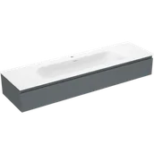 Szafki łazienkowe - Mexen Rivel szafka łazienkowa 160 cm z umywalką Vela, 1 szuflada, ryflowana , grafit mat/biała mat - 91A20-16023-1-BF66-W23M0 - miniaturka - grafika 1