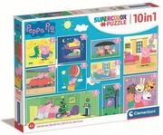 Puzzle - Clementoni Puzzle 10w1 Super Kolor Świnka Peppa - - miniaturka - grafika 1