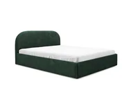 Łóżka - GUTTO Łóżko tapicerowane MOON Ciemnozielony 90x200 Metalowy stelaż z listew Wysokiej jakości pluszowa tkanina boucle Łóżko z podstawą łóżka i schowkie - miniaturka - grafika 1