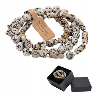 Zestaw 3 X Bransoletka Męska 5 - 8 Mm Kamień Naturalny Jaspis Dalmatyński - Empik - Bransolety męskie - miniaturka - grafika 1