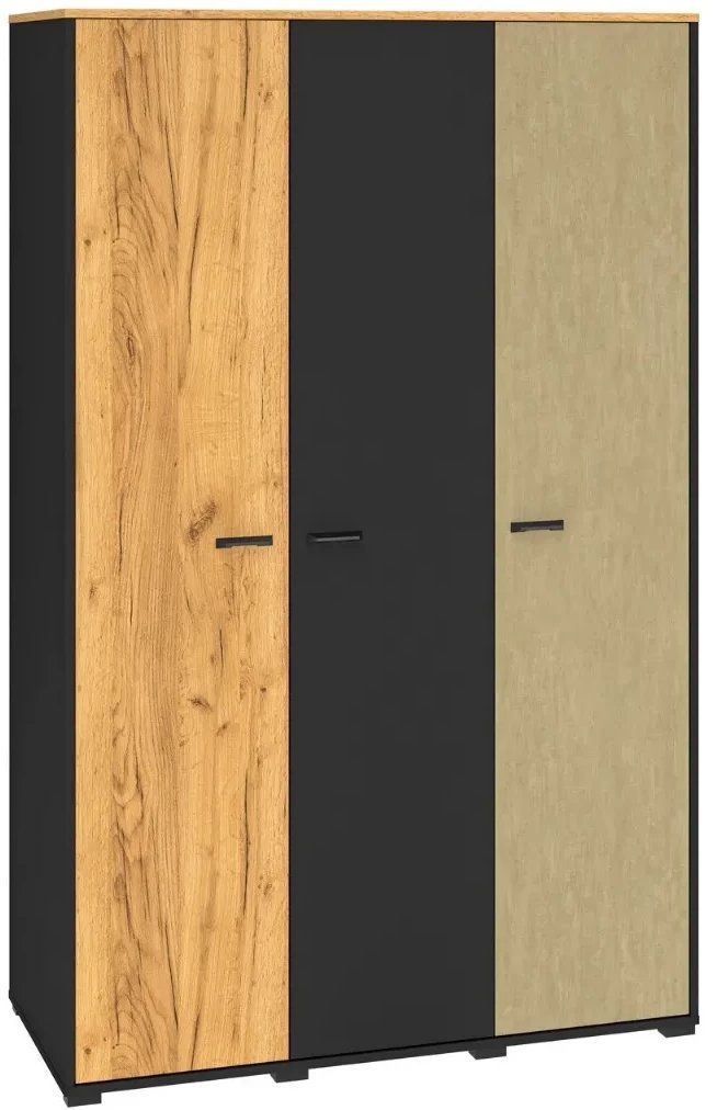 Szafa młodzieżowa COLT 01 3D dąb złoty craft/czarna ML MEBLE