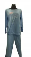 Piżamy damskie - PIŻAMA DAMSKA BAWEŁNA DŁUGI RĘKAW NIEBIESKA 3XL - miniaturka - grafika 1