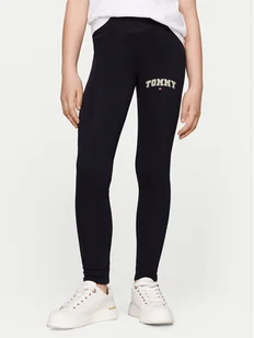 Tommy Hilfiger Legginsy Varsity KG0KG08082 Granatowy Slim Fit - Legginsy - miniaturka - grafika 1